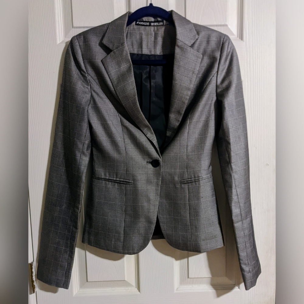 Gray Suit XS 2 PW Classic Tailored Blazer Trousers